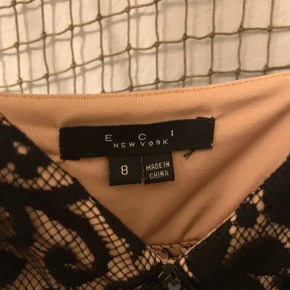 ECI New York - Black & Nude Cocktail Dress Size 8 - Picture 5 of 5